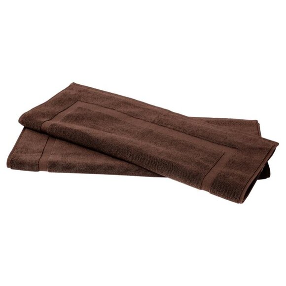 Joy CleanBoss 2Piece USA Grown Cotton Luxe Bathroom Tub Mats Chocolate Brown NEW - Picture 1 of 7
